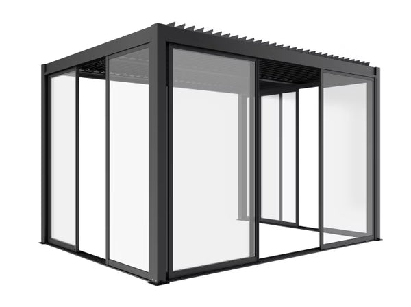 Skydedør til Pergola 270x238 cm Hærdet Glas Antracit