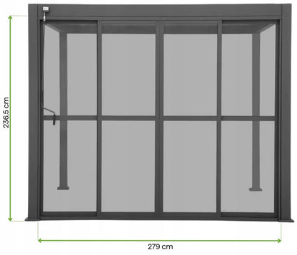 Skydedør til Pergola 279x236 cm Antracit Polycarbonat