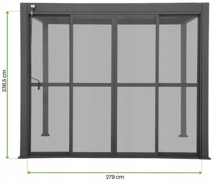 Skydedør til Pergola 279x236 cm Antracit Polycarbonat