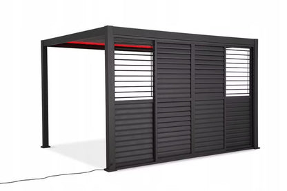 Skydedør til Pergola 370x236 cm Antracit