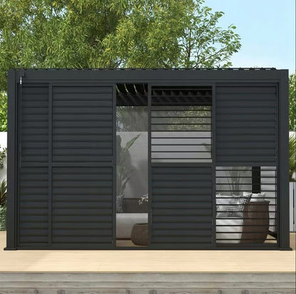 Skydedør til Pergola 370x236 cm Antracit