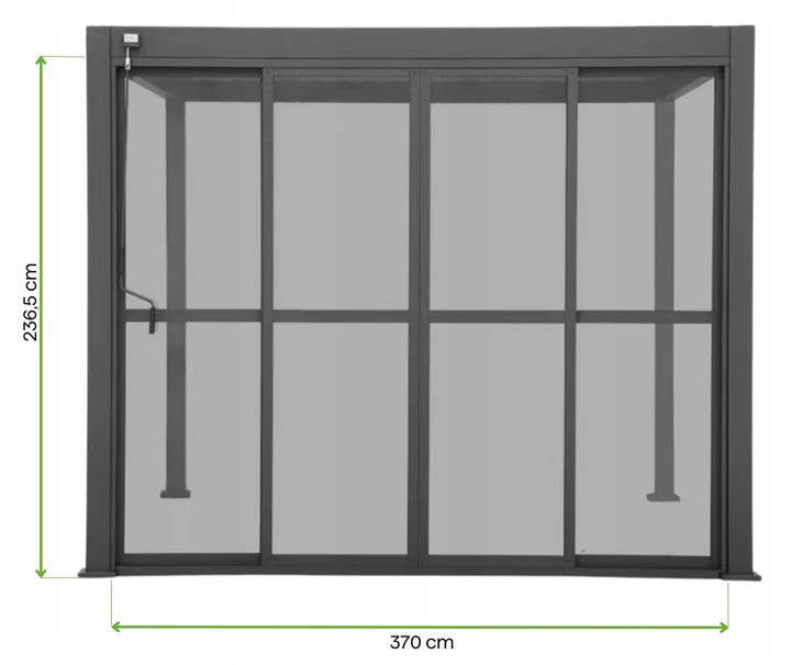 Skydedør til Pergola 370x236,5 cm Polycarbonat Antracit