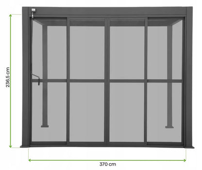 Skydedør til Pergola 370x236,5 cm Polycarbonat Antracit