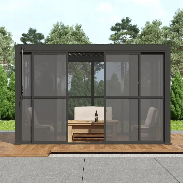 Skydedør til Pergola 370x236,5 cm Polycarbonat Antracit