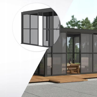 Skydedør til Pergola 370x236,5 cm Polycarbonat Antracit