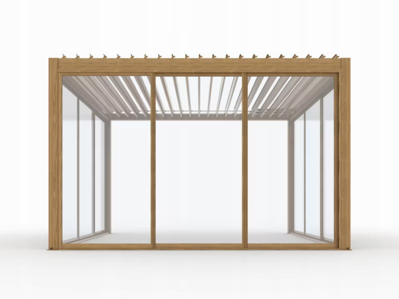 Skydedør til Pergola 370x238 cm Trælook Glas