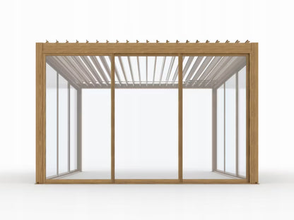Skydedør til Pergola 370x238 cm Trælook Glas