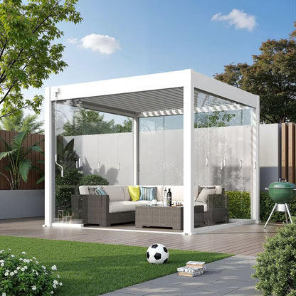 Skydedørspanel i Glas til Pergola 3m Hvid