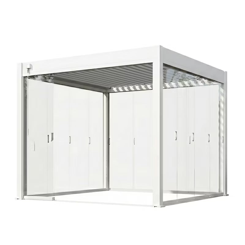 Skydedørspanel i Glas til Pergola 3m Hvid