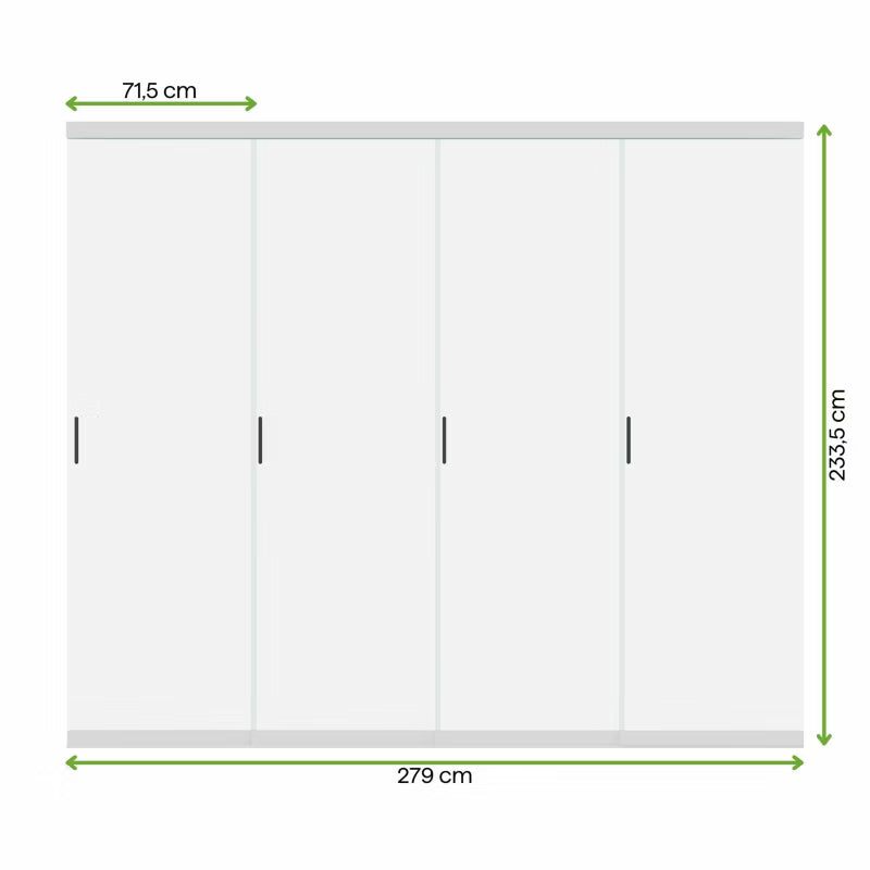 Skydedørspanel i Glas til Pergola 3m Hvid
