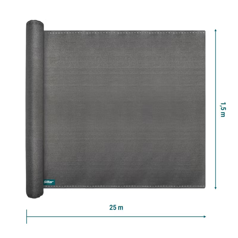 Skyggenet 1,5x25 m Grafit UV 140 g/m²