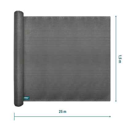 Skyggenet 1,5x25 m Grafit UV 140 g/m²