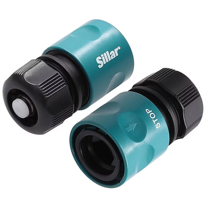 Slangekobling 1/2"-5/8" med Vandstop Sort