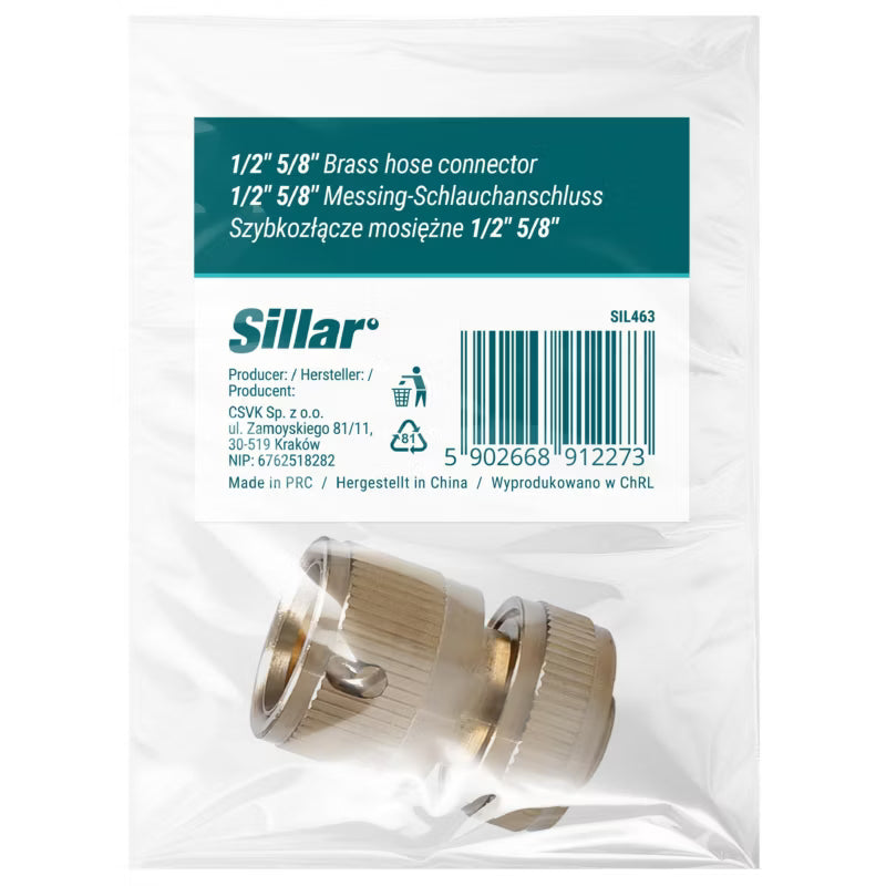Slangekobling 1/2"-5/8" Messing