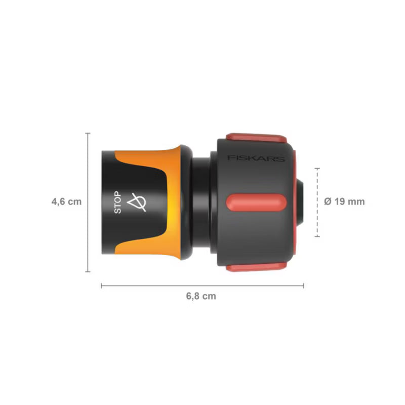Slangekobling 3/4" med Stopfunktion