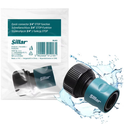 Slangekobling 3/4" med Stopfunktion