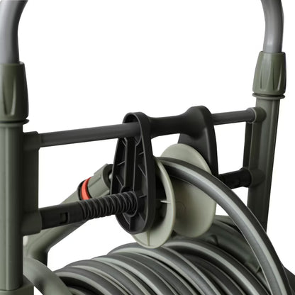 Slangetromle med Slange 25 m 1/2" Grøn med Fodpedal