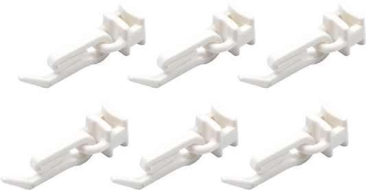 Glidere med clips hvid/aluminium 10 stk.