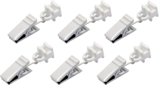 Glidere med klemme hvid/aluminium 10 stk.