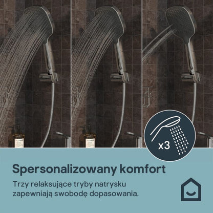 Brusehoved Kentia 3-Funktion Krom 24,4x11,9 cm