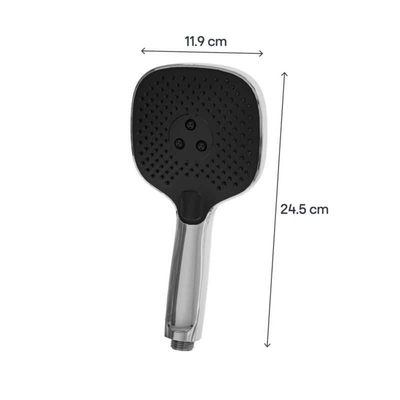 Brusehoved Kentia 3-Funktion Krom 24,4x11,9 cm