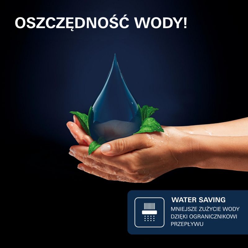 Brusehoved 2-Funktion Sort 20 cm 4067393016571