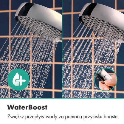 Brusehoved 2-Jet Vandboost 9,4 cm Krom Rundt