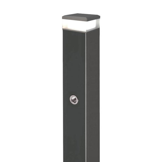 Portstolpe 10 x 10 x 220 cm med LED-lampe i antracit
