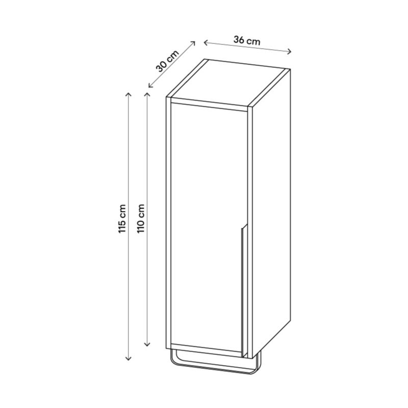 GoodHome Maza badeværelsesskab 115 x 36 x 30 cm mat-sort