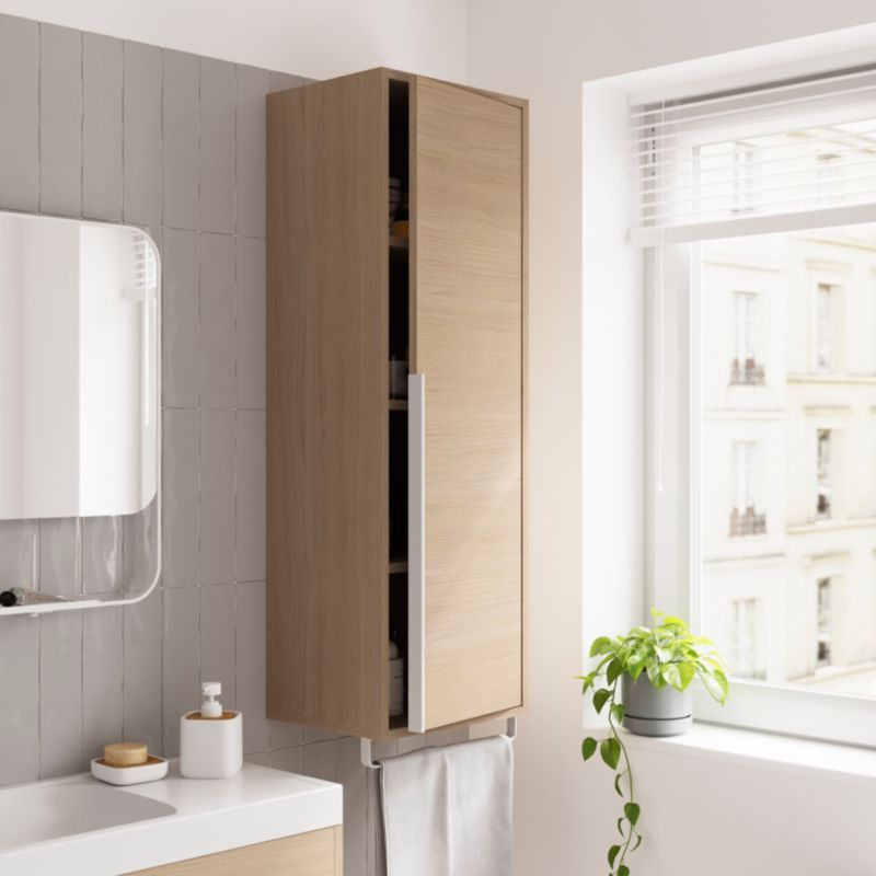 GoodHome Maza badeværelsesskab 115 x 36 x 30 cm i egetræ
