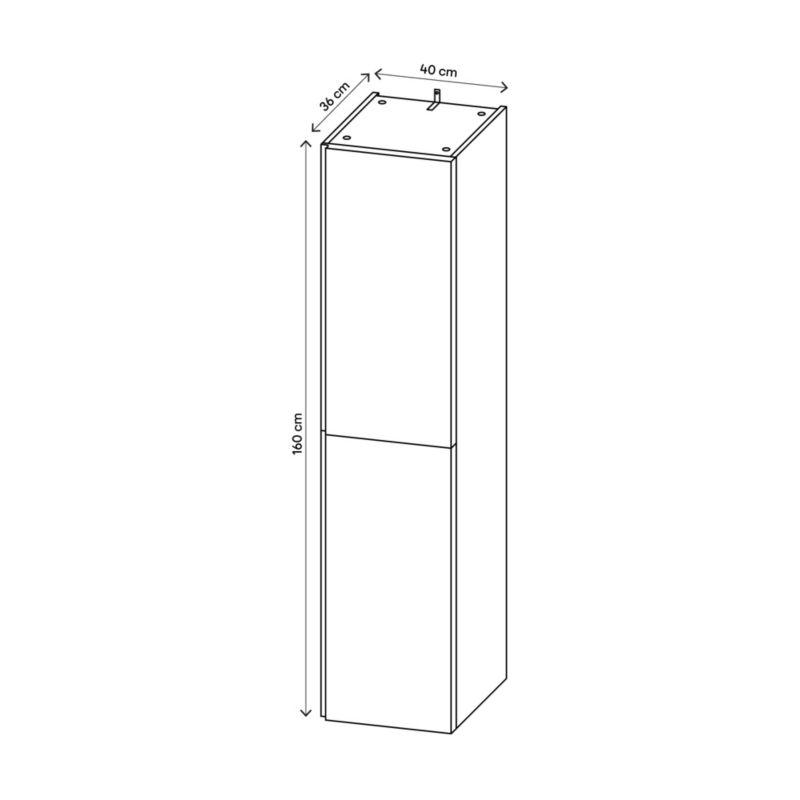 GoodHoome Levana badeværelsesskab 40 x 36 x 160 cm hvid