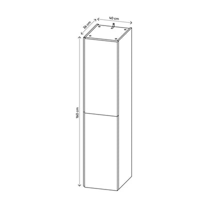 GoodHoome Levana badeværelsesskab 40 x 36 x 160 cm hvid