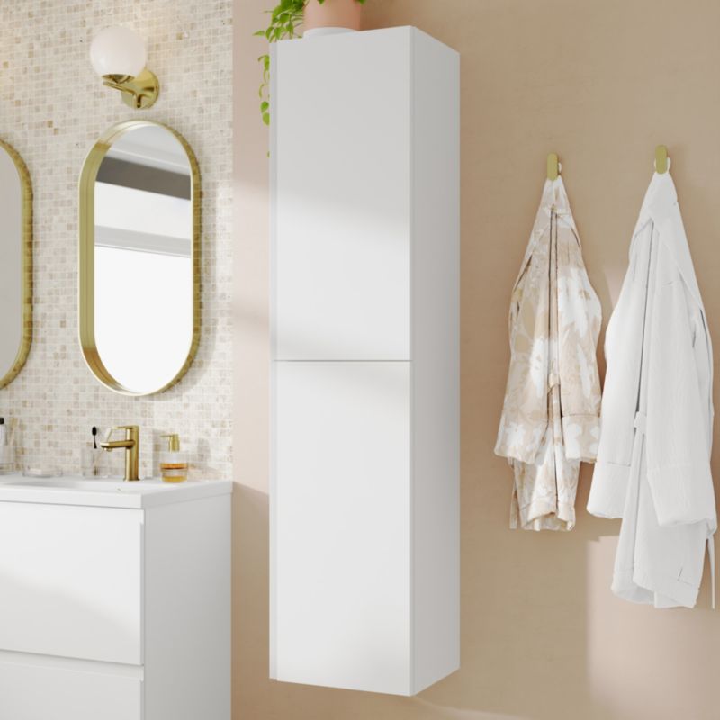 GoodHoome Levana badeværelsesskab 40 x 36 x 160 cm hvid