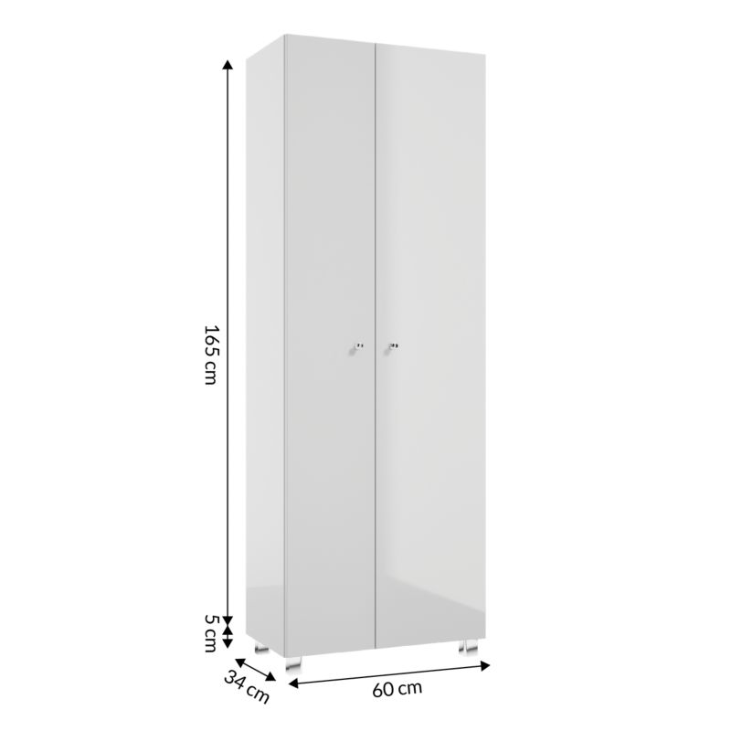 Badeværelsesskab Pat 60x34x170 cm Hvid | 5906365492915