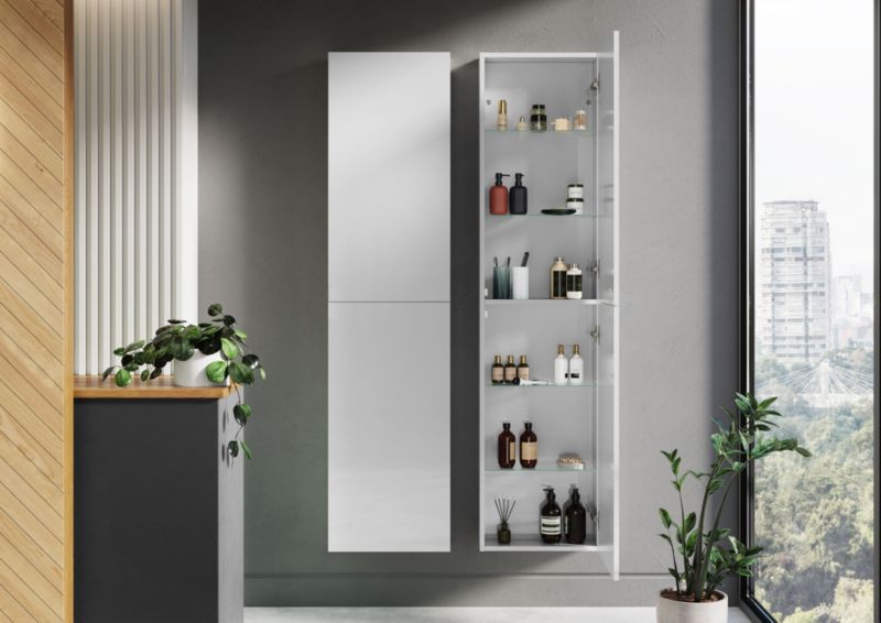 Badeværelsesskab Style 41,6 x 14,6 x 170 cm Hvid Højglans | 8445662022038