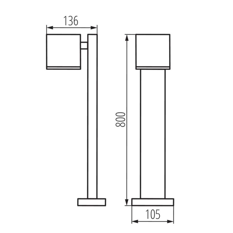 Søjle Gori GU10 IP44 80 cm Grå