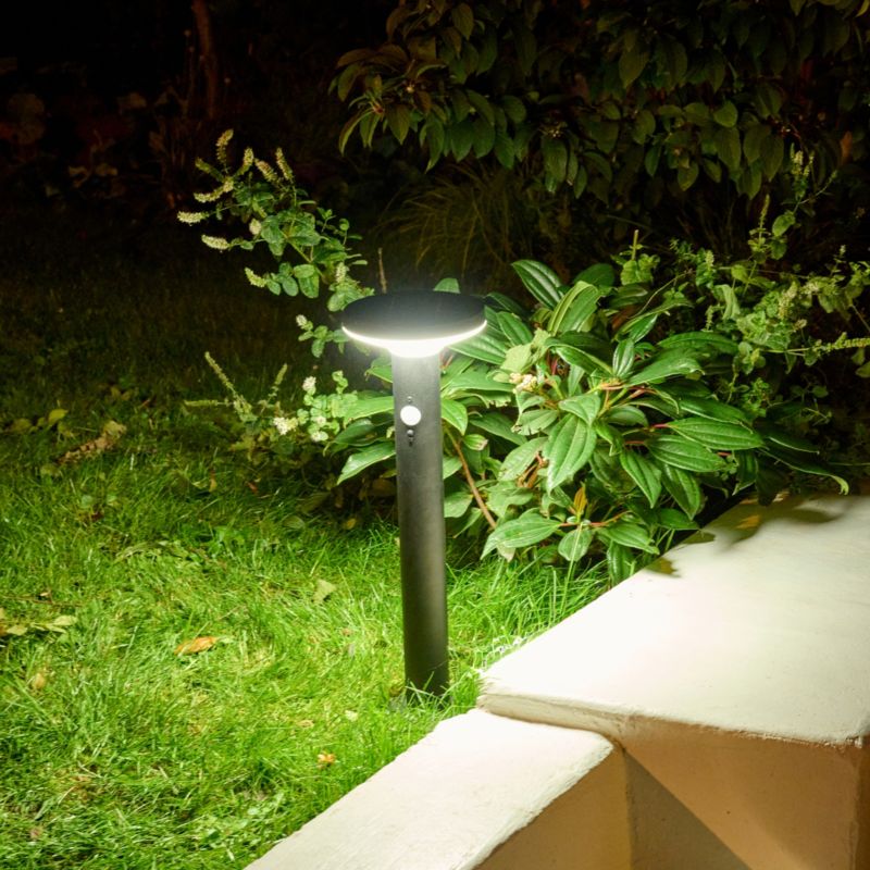 Sollampe Cowhorn 16x16x5 cm Sort med Bevægelsessensor