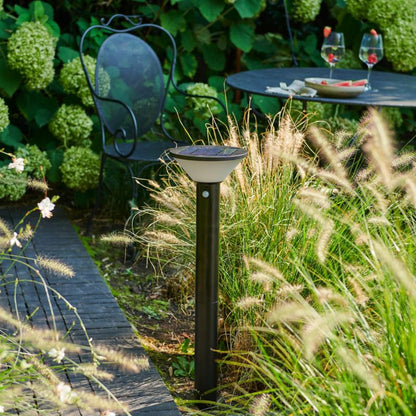 Sollampestolpe Rugbrod 400 lm Sort med PIR-sensor