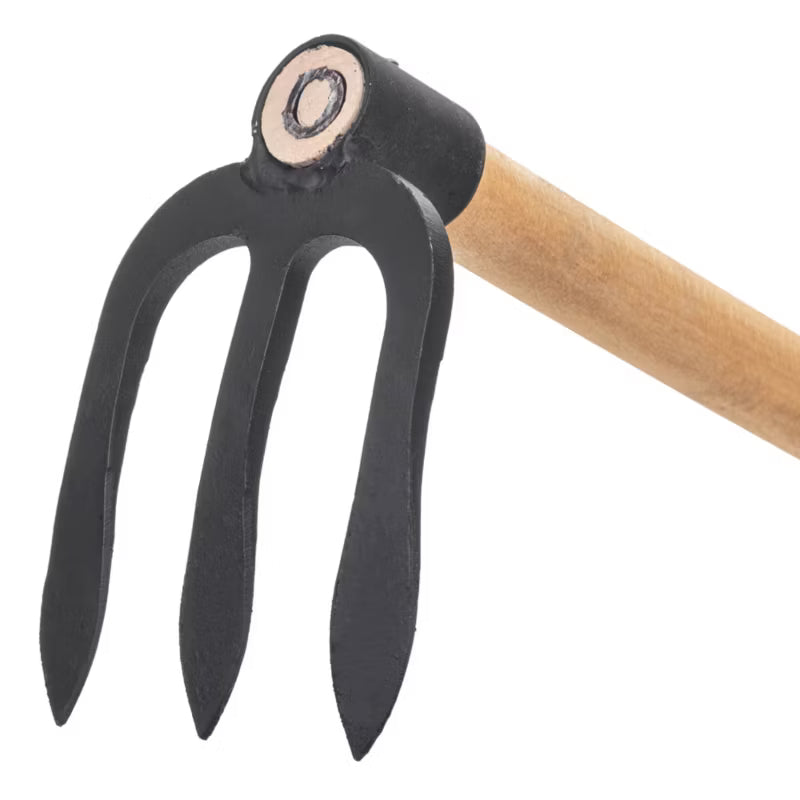 Smedet Hakke 3-Tand 114 cm Stål med Skaft