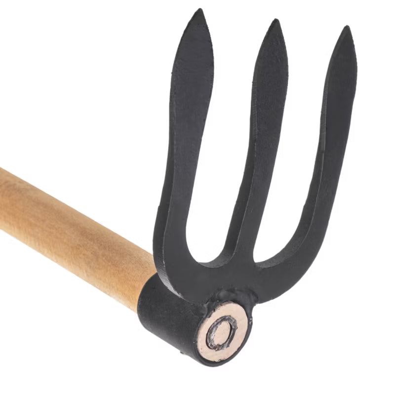 Smedet Hakke 3-Tand 114 cm Stål med Skaft