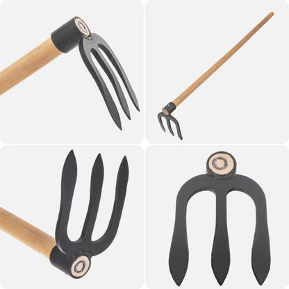 Smedet Hakke 3-Tand 114 cm Stål med Skaft