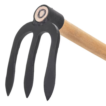 Smedet Hakke 3-Tand 114 cm Stål med Skaft