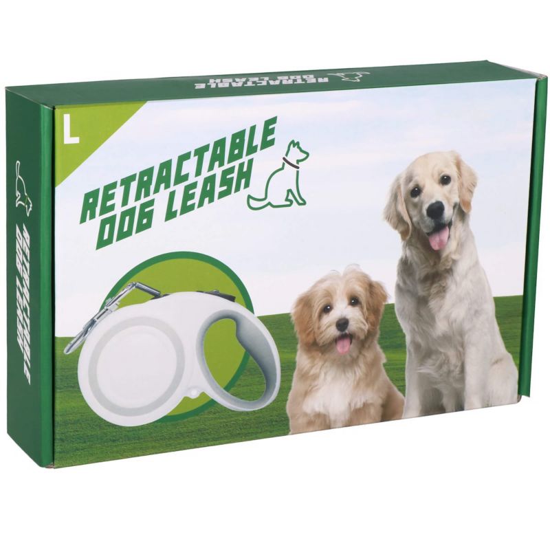 Automatisk båndline til hund Springos 5 m - til op til 50 kg, sort-orange, 1 stk.