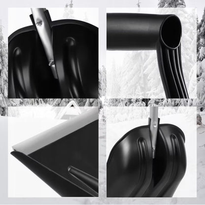 Sneskovl 38x147,5 cm Sort med Aluminiumsskaft