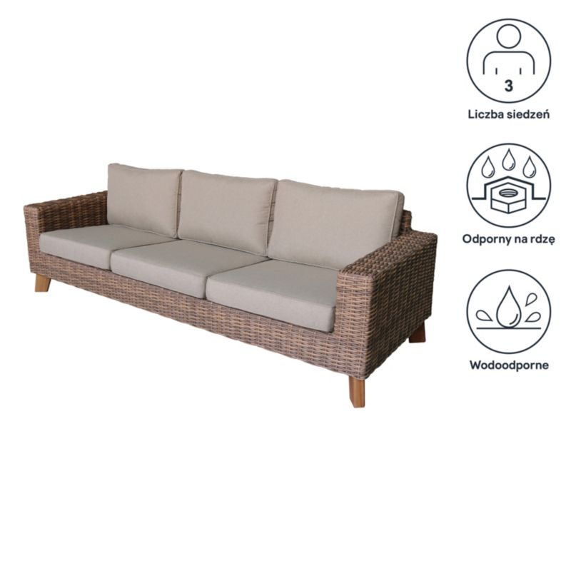 GoodHome Takutea 3-personers sofa