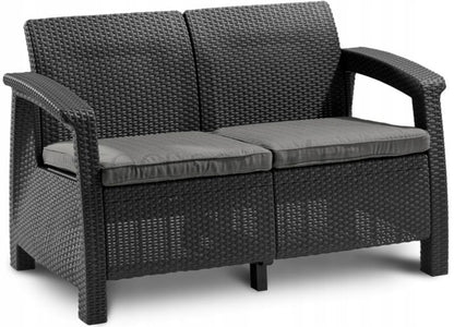 Sofa Keter Corfu Love 128x79 cm Grafit 2-personers