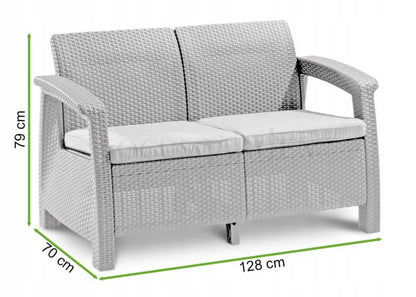 Sofa Keter Corfu Love 128x70 cm Cappuccino