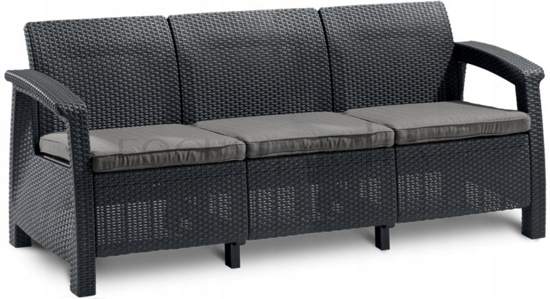 Sofa Keter Corfu Max 182x70x79 cm Grå 3-personers