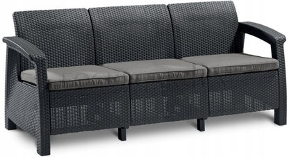 Sofa Keter Corfu Max 182x70x79 cm Grå 3-personers