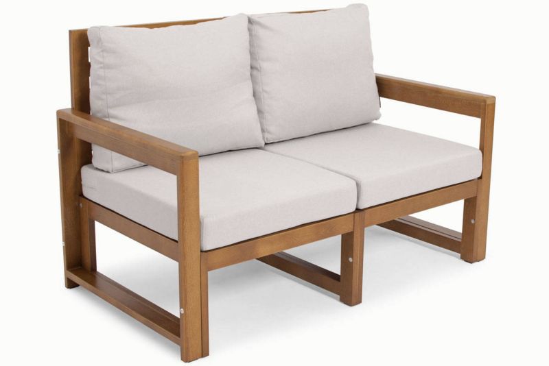Bettso Malta to-personers have-sofa på lys træramme i lysegrå, 1 stk.